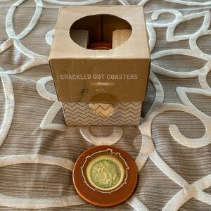 West Elm Ceramic and Cracked Glass Coaster Set of 4